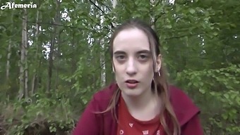 Pov Video Of A Girl Giving Blowjob And Swallowing Cum In The Forest